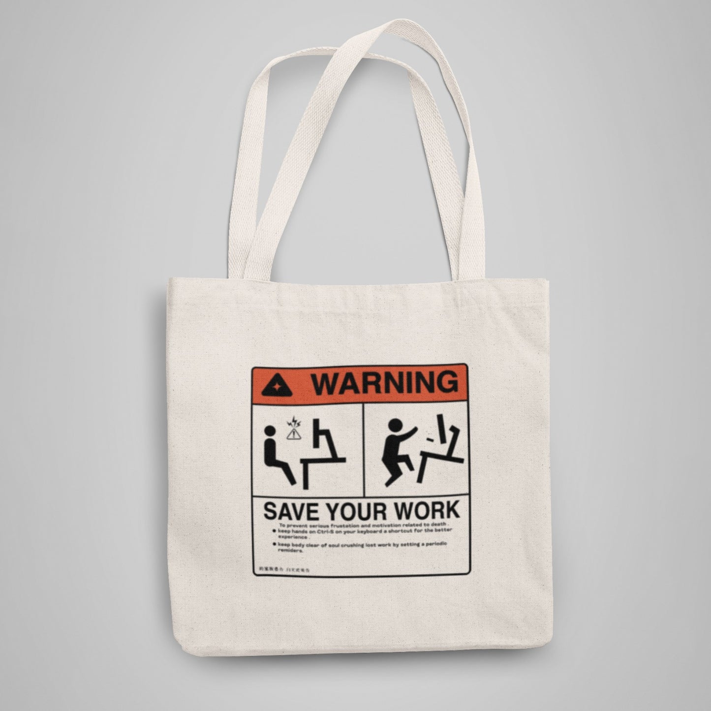 Save your work warning Tote Bag With Zipper by @pankaj.230_5