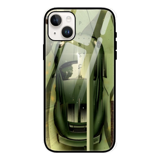 Abstract porsche green Glass Phone Case by @CanopyHighrise