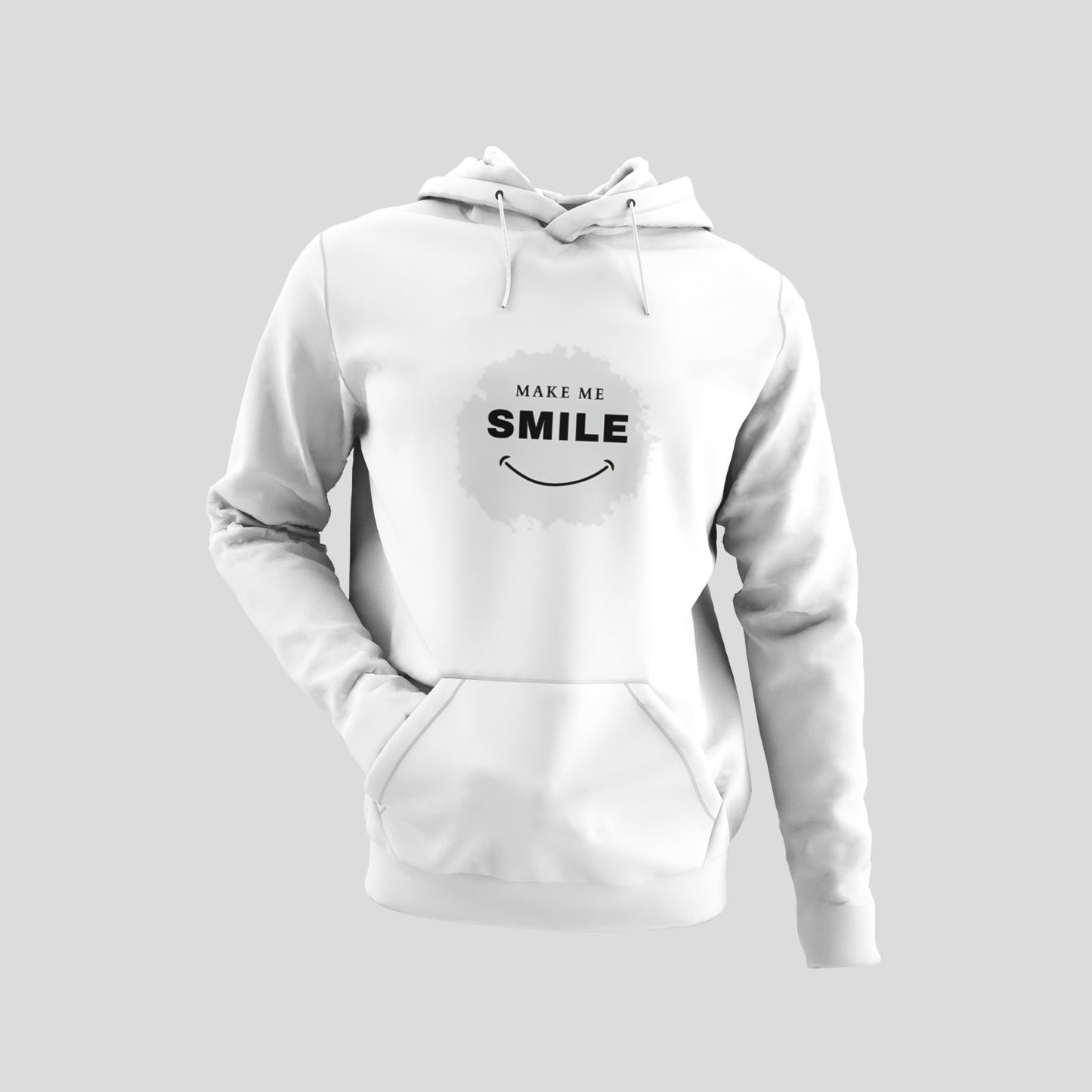 Make me smile white Hoodie by @artist_forever2024