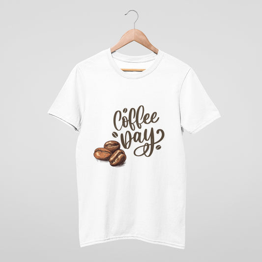 Coffee day white T-shirt from @_spooky_pencil _