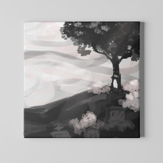 Lone tree sketch Canvas Print by @_0rb._