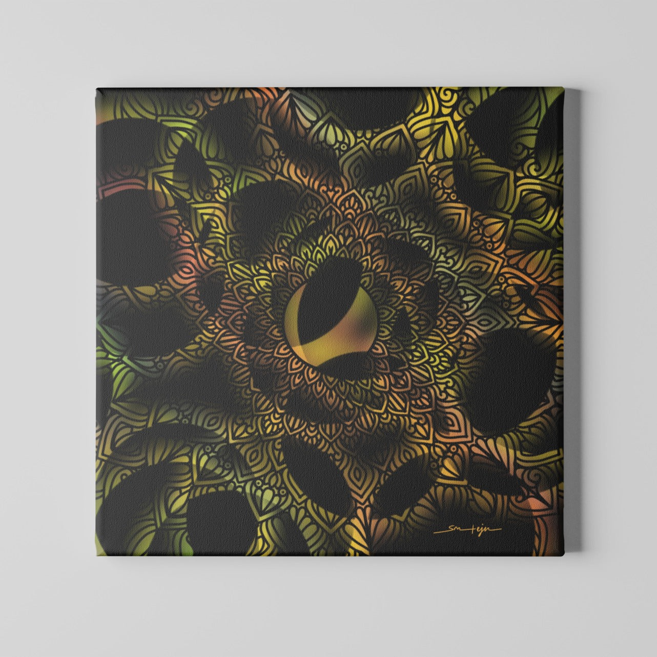 trippy mandala Art Aesthetic Canvas Print by @_sm_teju_