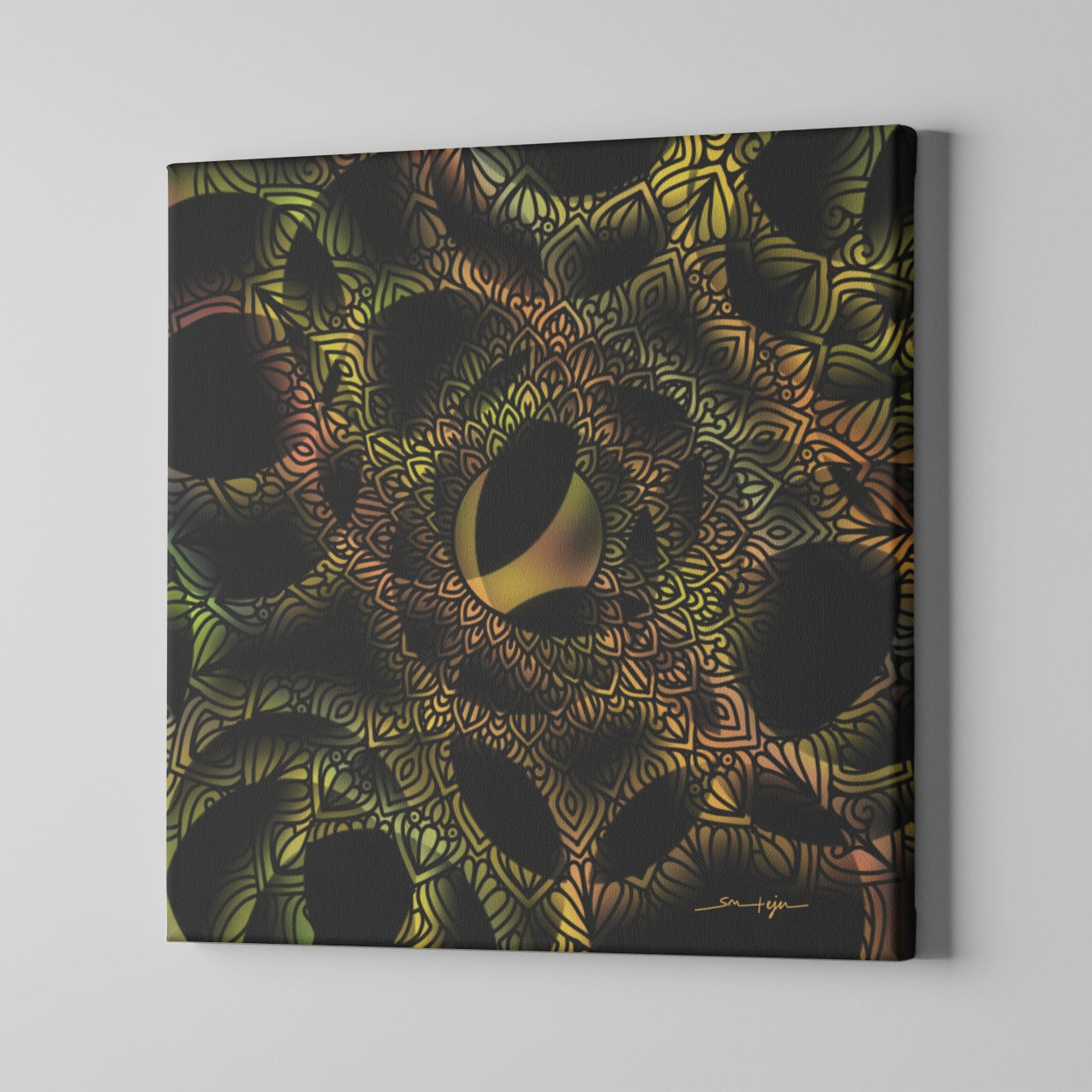 trippy mandala Art Aesthetic Canvas Print by @_sm_teju_