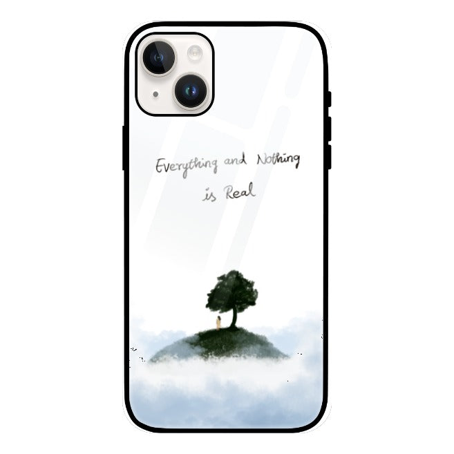 Everything & Nothing is real Glass Phone Case by @artsy_innerself