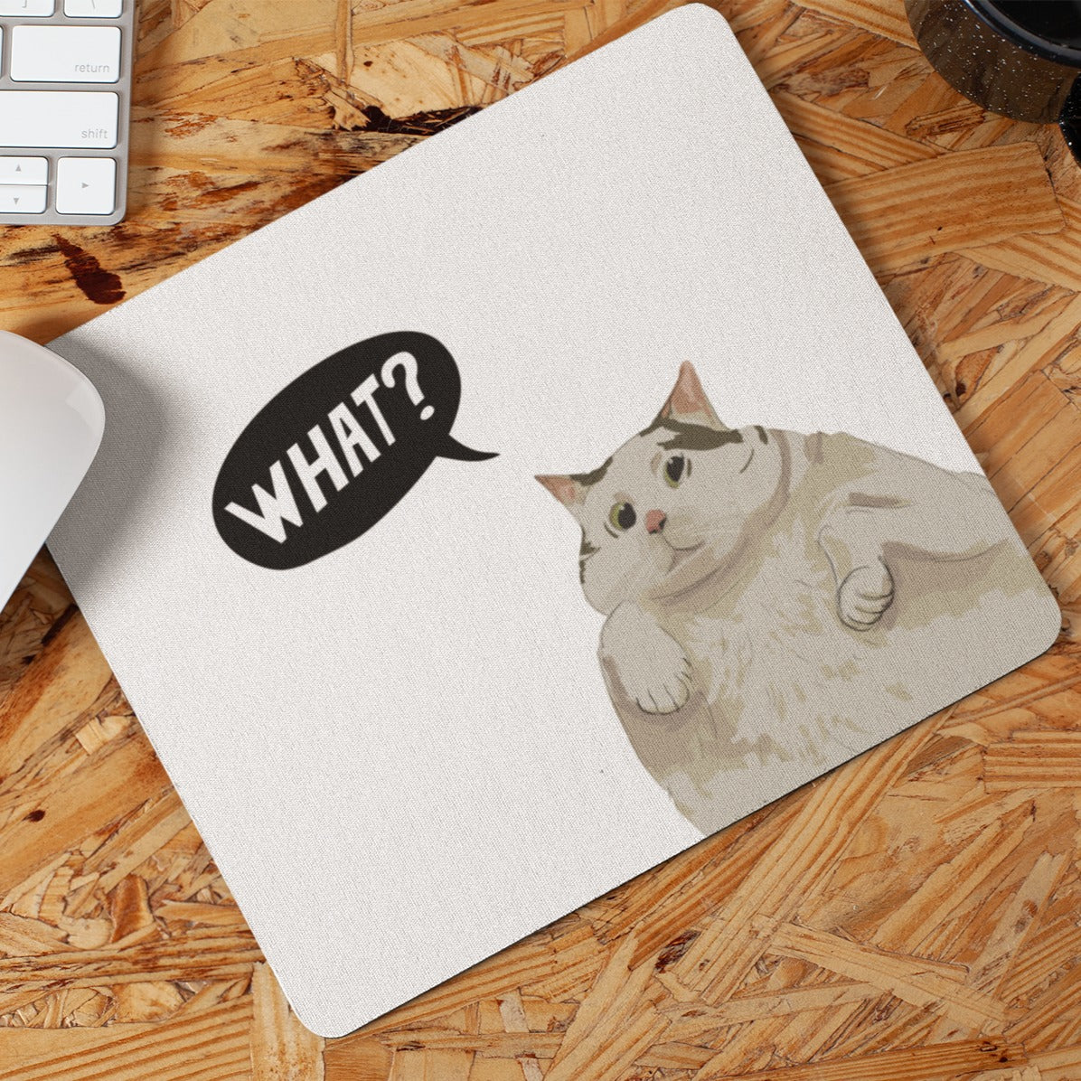 What? innocent cat Mouse Pad by @blank_snow_art