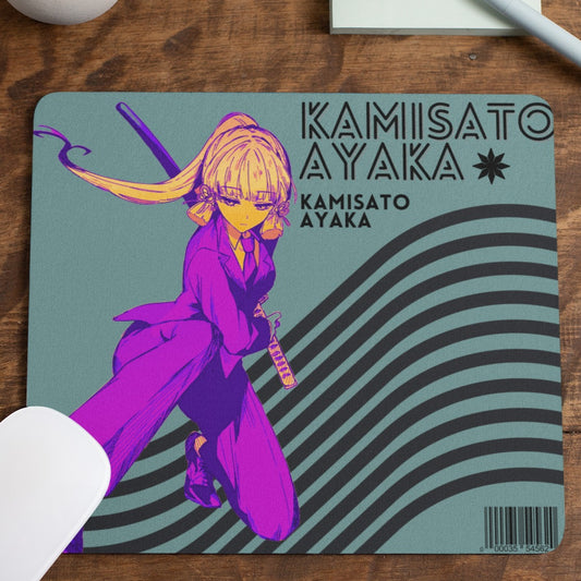 Kamisato Ayaka Genshin Impact Mouse Pad by @pa3print