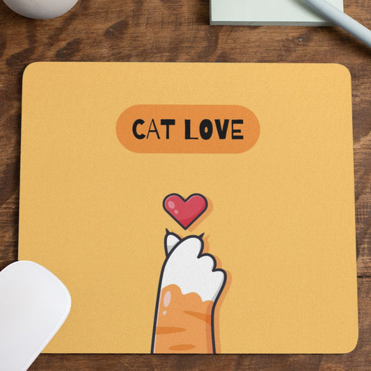 Cat Love Mouse Pad by @pa3print