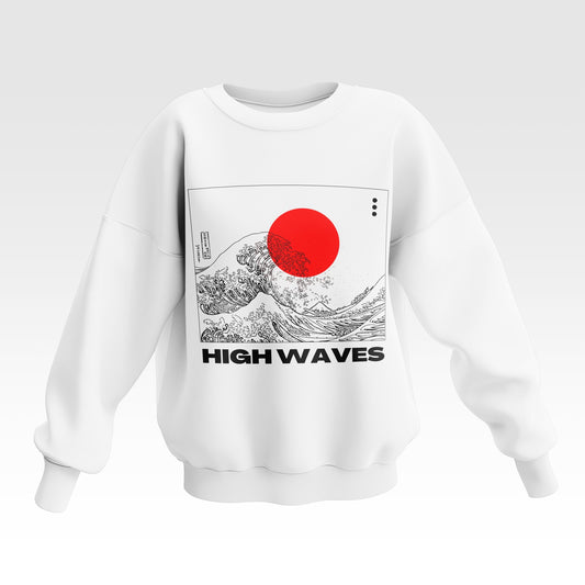 Oriental Waves Unisex Oversized Sweatshirt