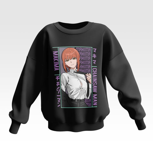 lavender Makima Chainsawman Oversized Sweatshirt - Unisex