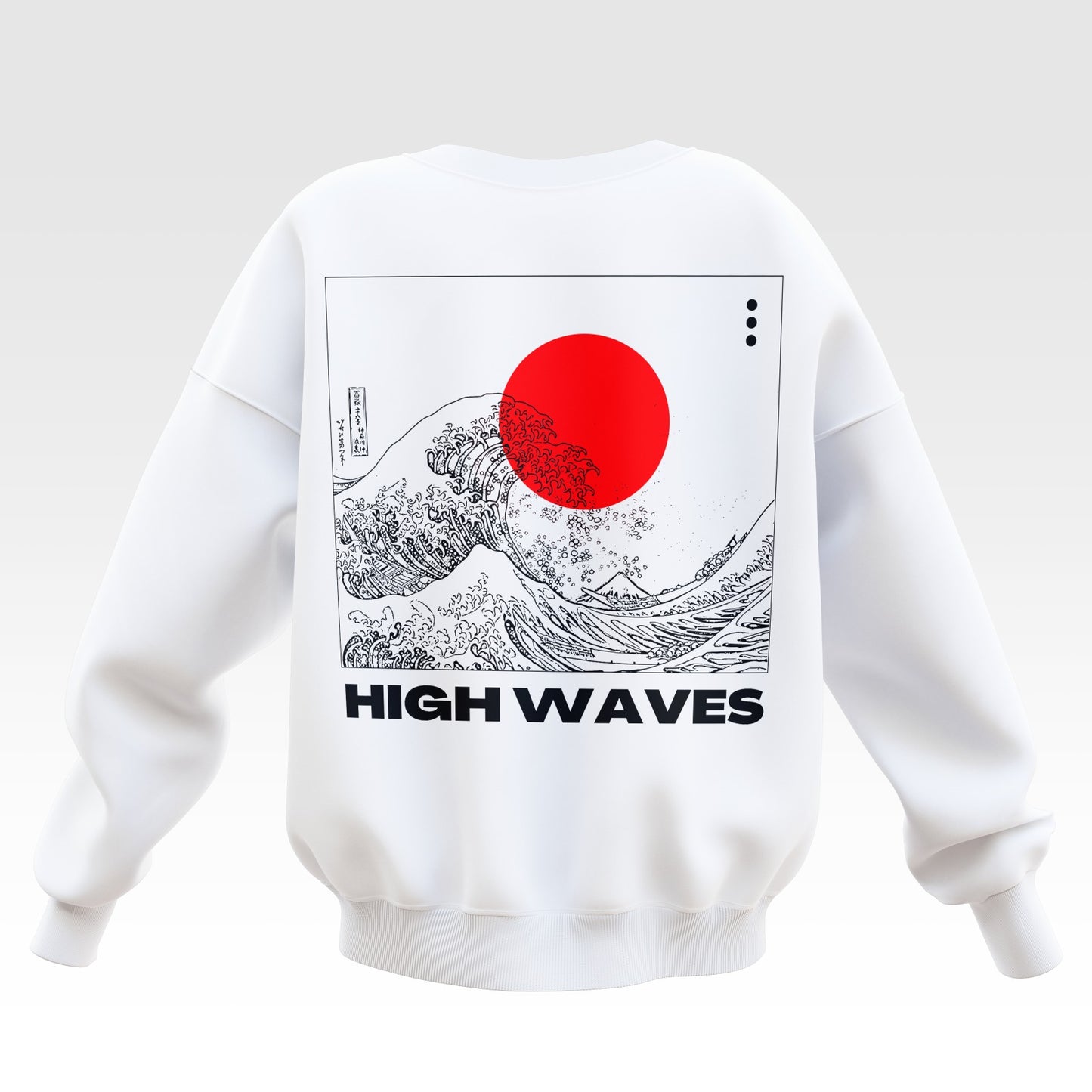 Oriental Waves Oversized Sweatshirt - Unisex