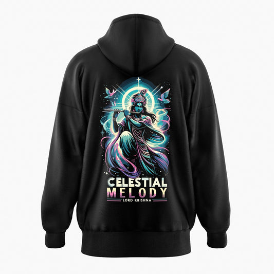 Lord Krishna's Cosmic Melody Oversized Hoodie