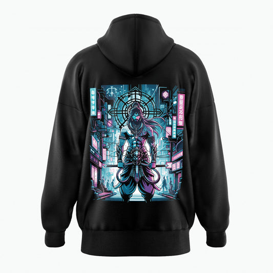 Cyberpunk Hindu Warrior Oversized Hoodie