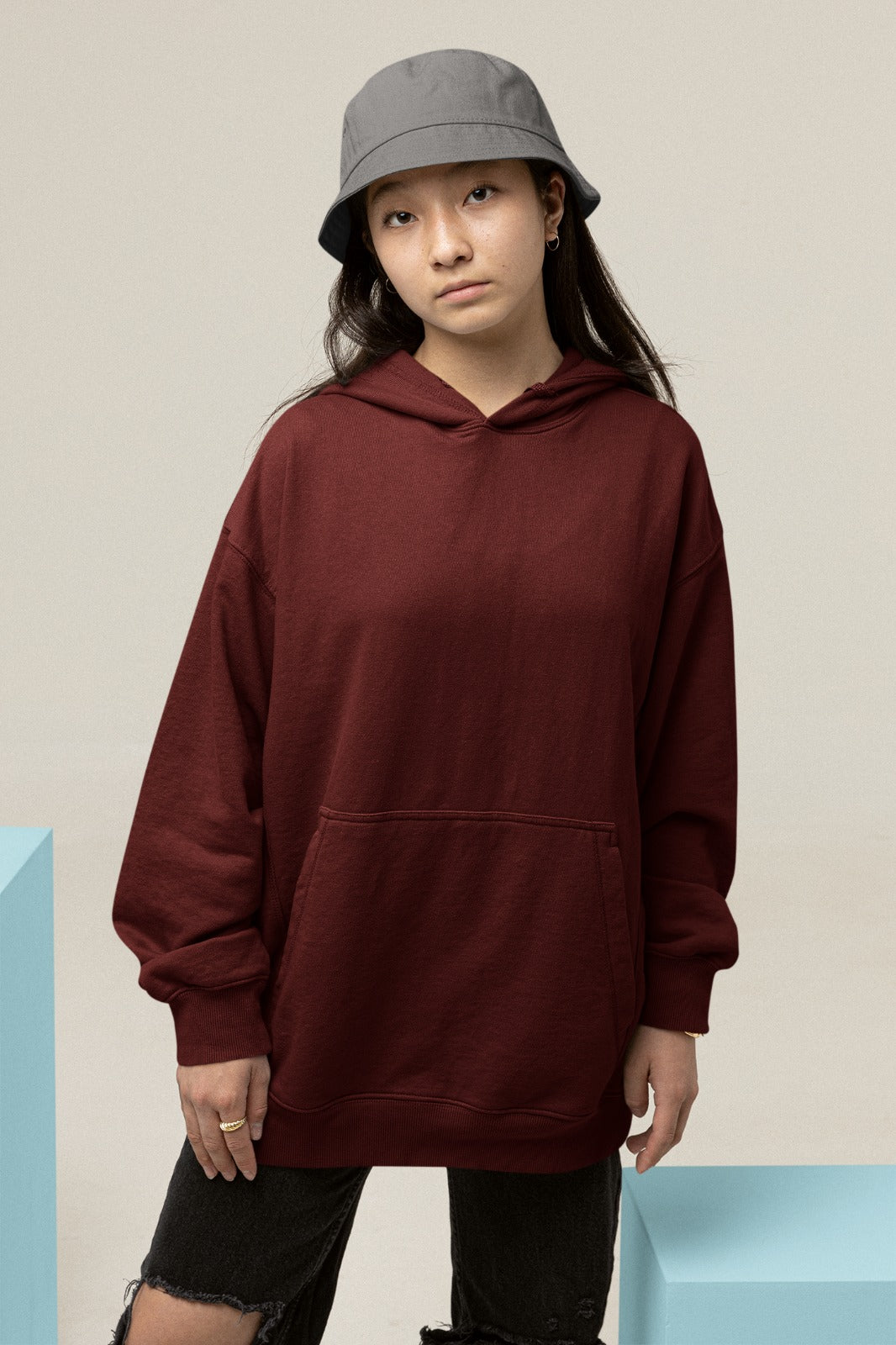 Maroon Oversized Hoodie || Essentials