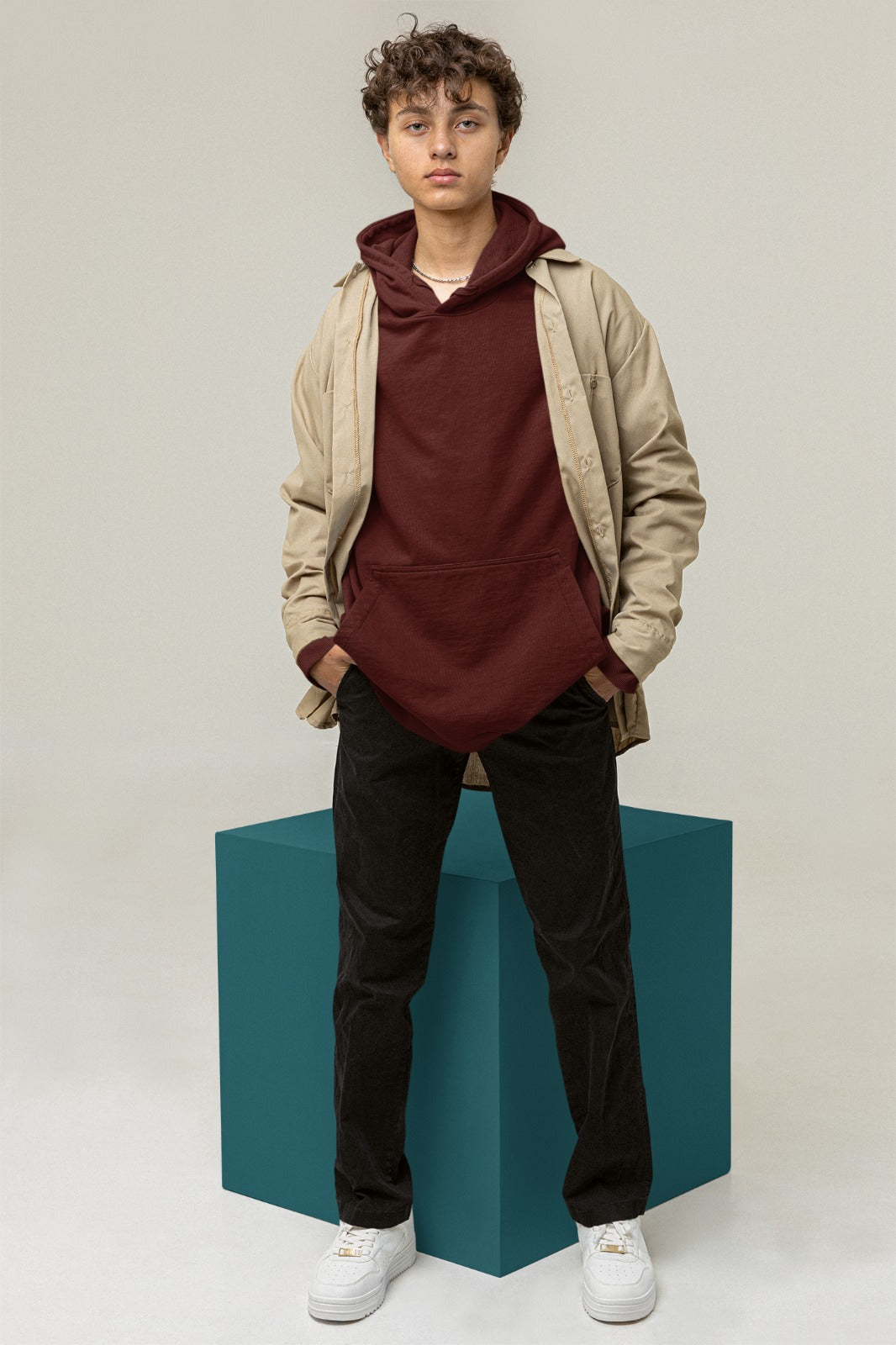 Maroon Oversized Hoodie || Essentials