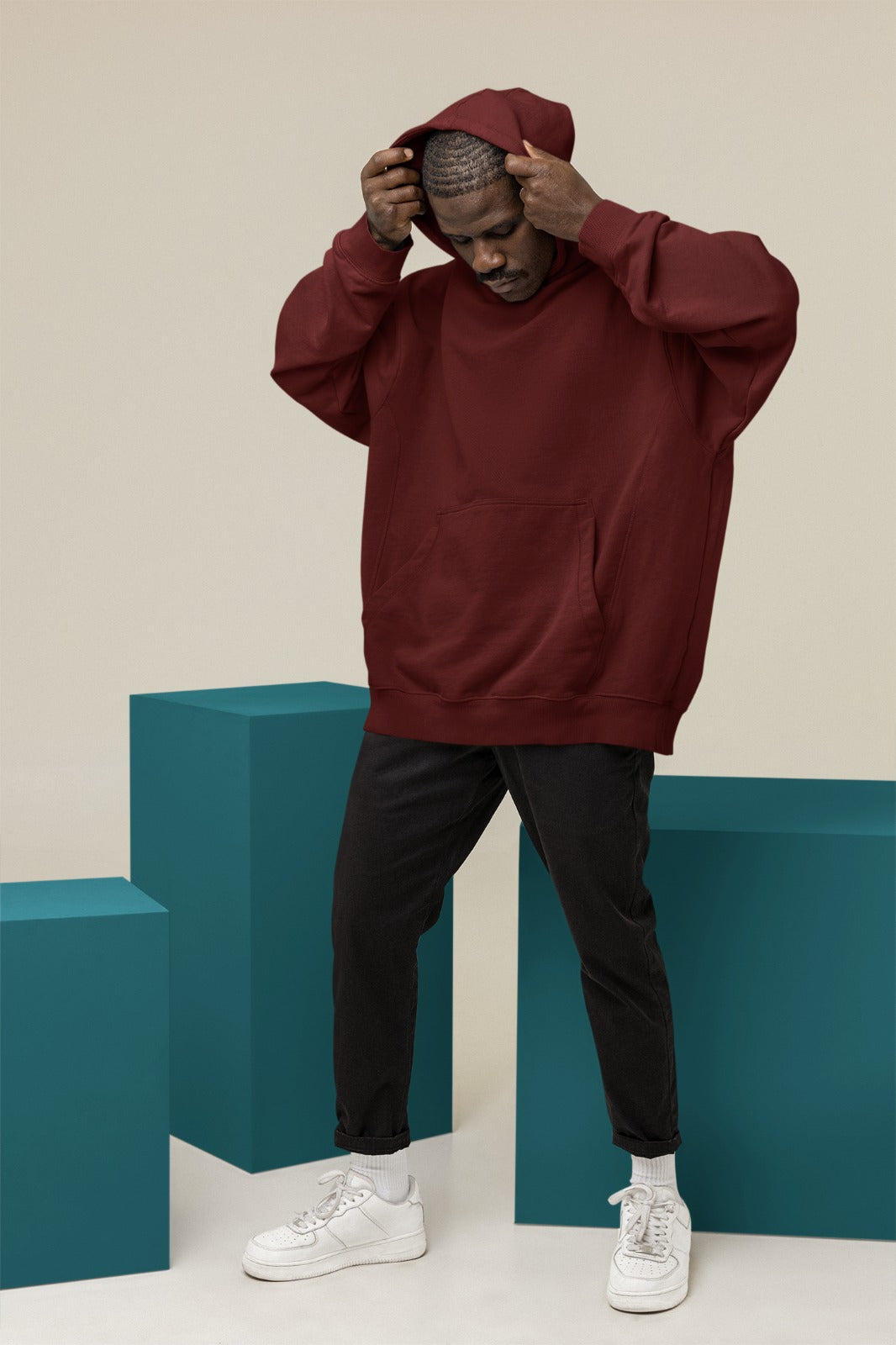 Maroon Oversized Hoodie || Essentials