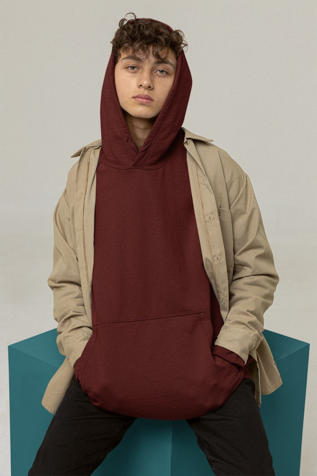 Maroon Oversized Hoodie || Essentials