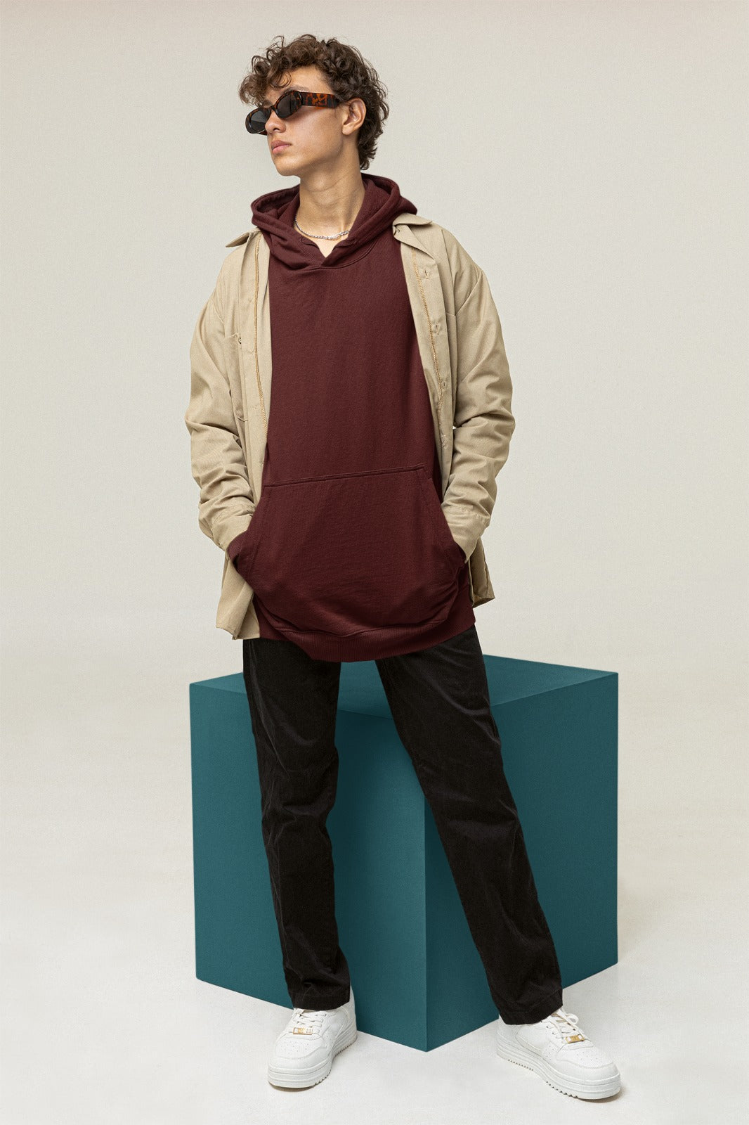 Maroon Oversized Hoodie || Essentials