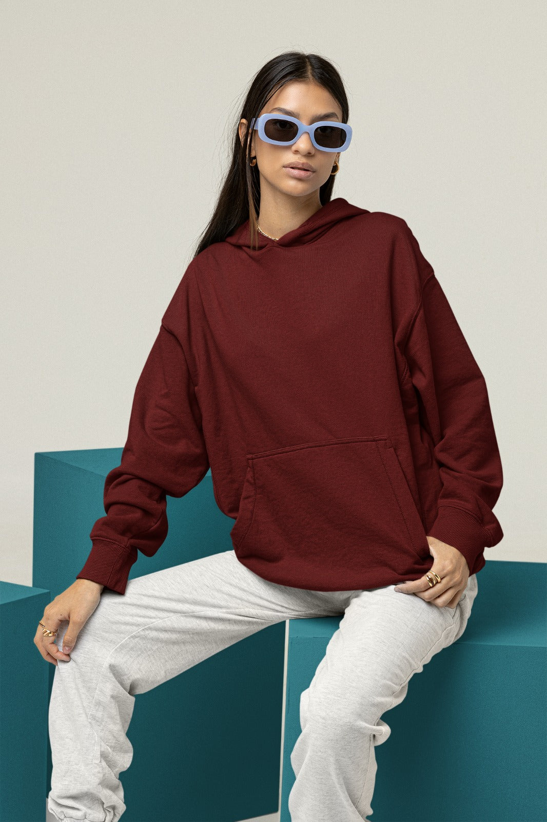 Maroon Oversized Hoodie || Essentials