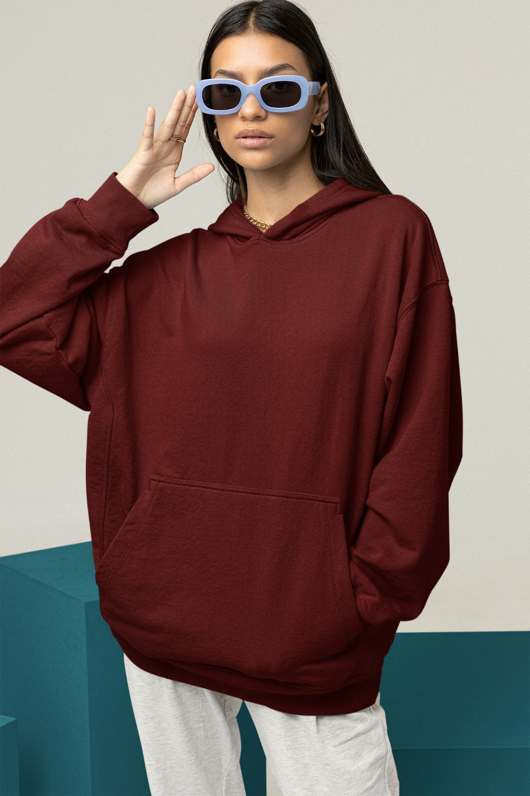 Maroon Oversized Hoodie || Essentials