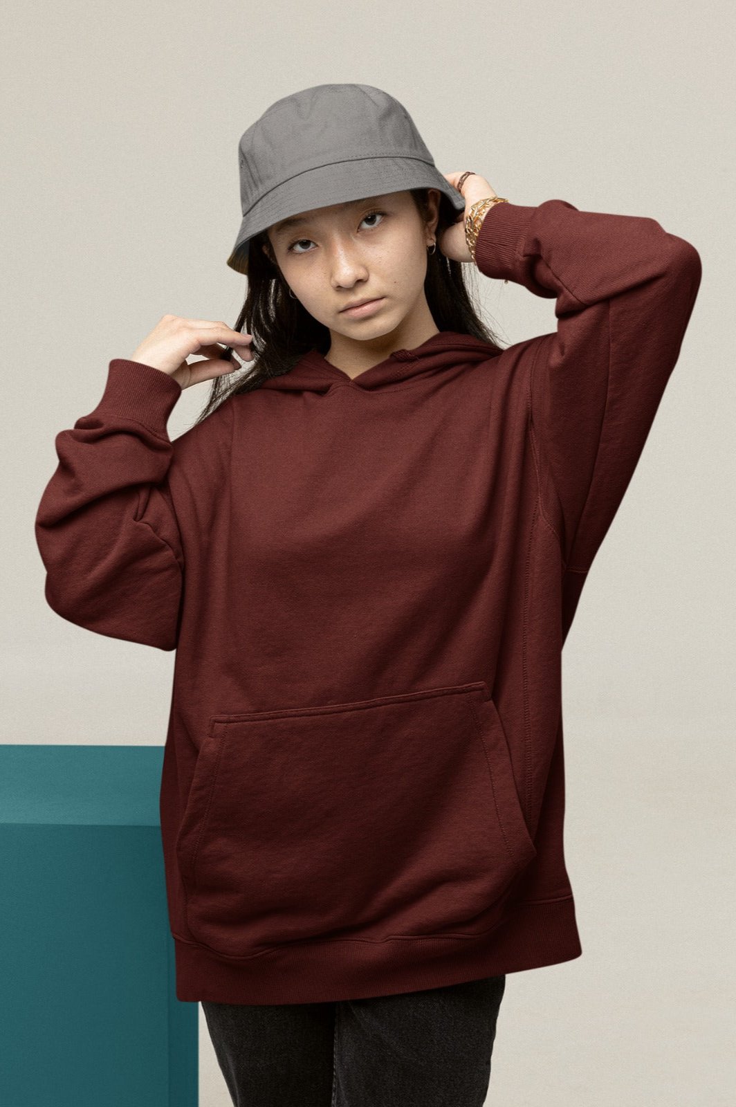 Maroon Oversized Hoodie || Essentials