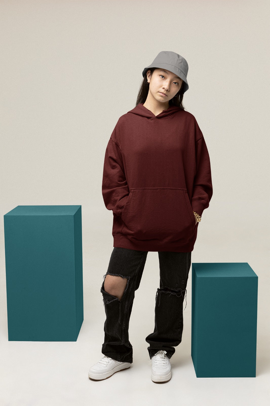 Maroon Oversized Hoodie || Essentials