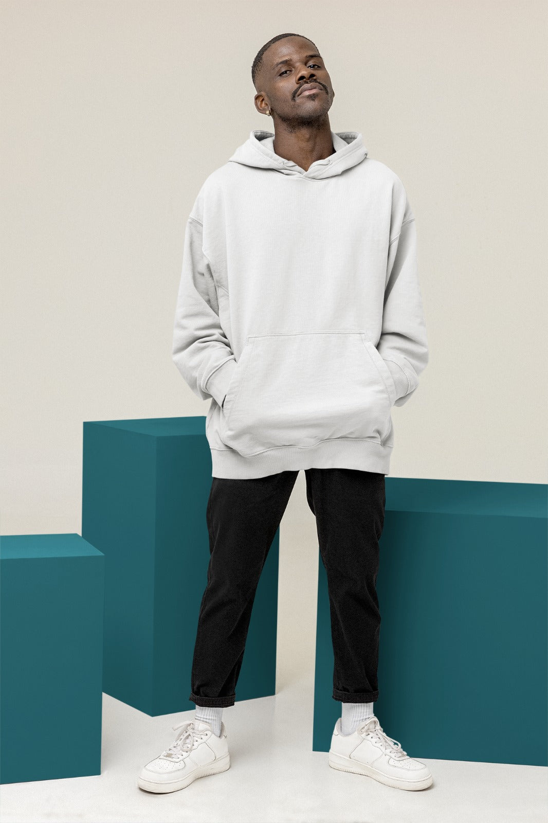 White Oversized Hoodie || Essentials