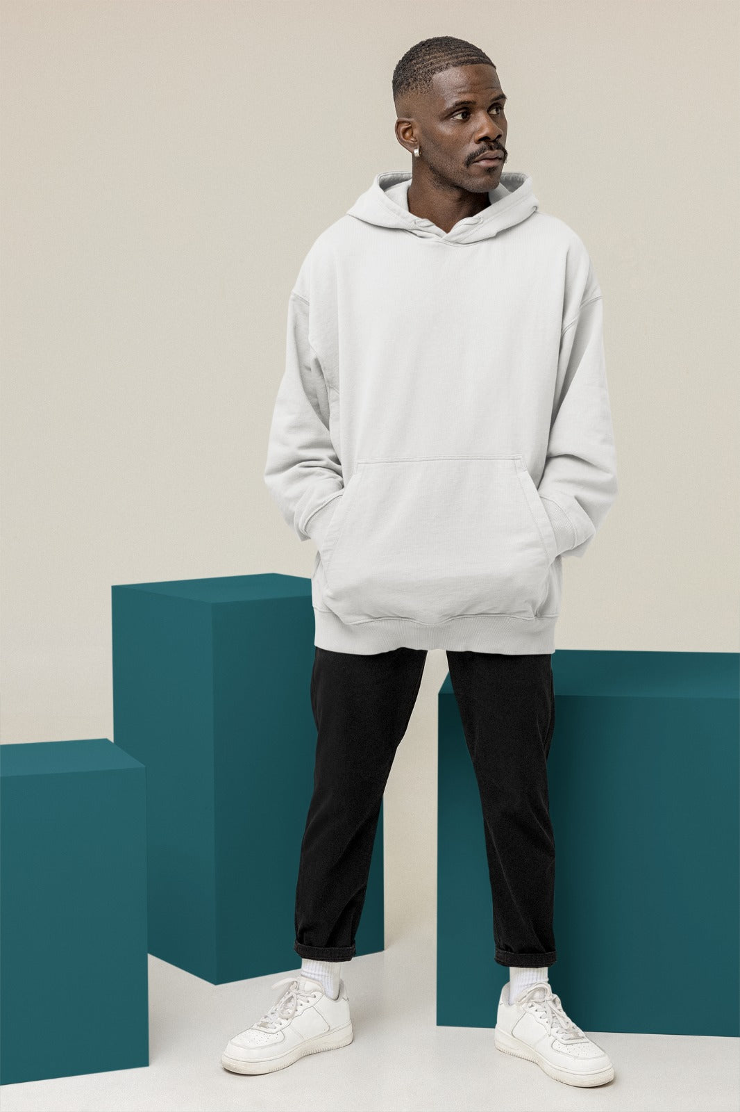 White Oversized Hoodie || Essentials