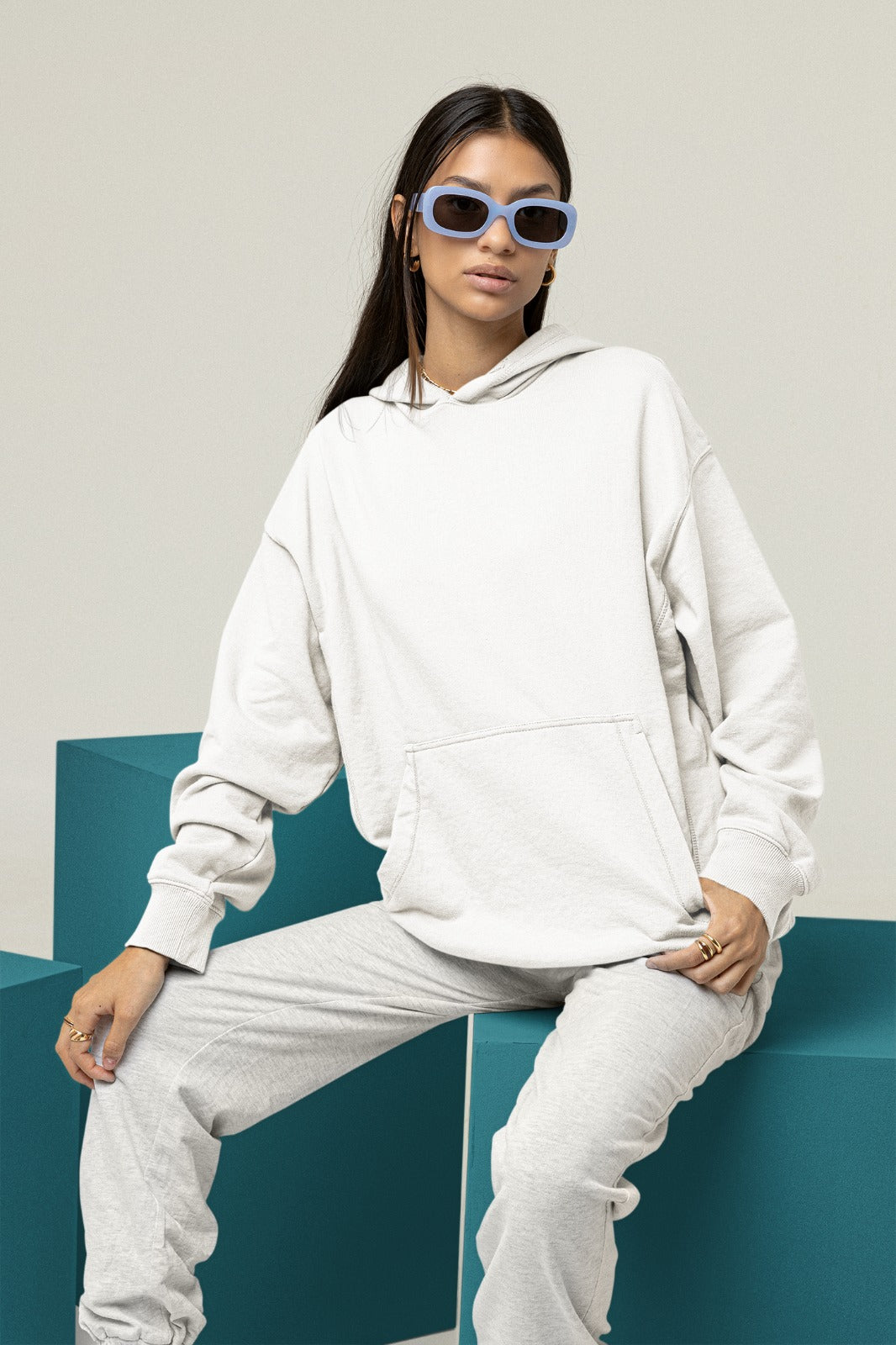 White Oversized Hoodie || Essentials