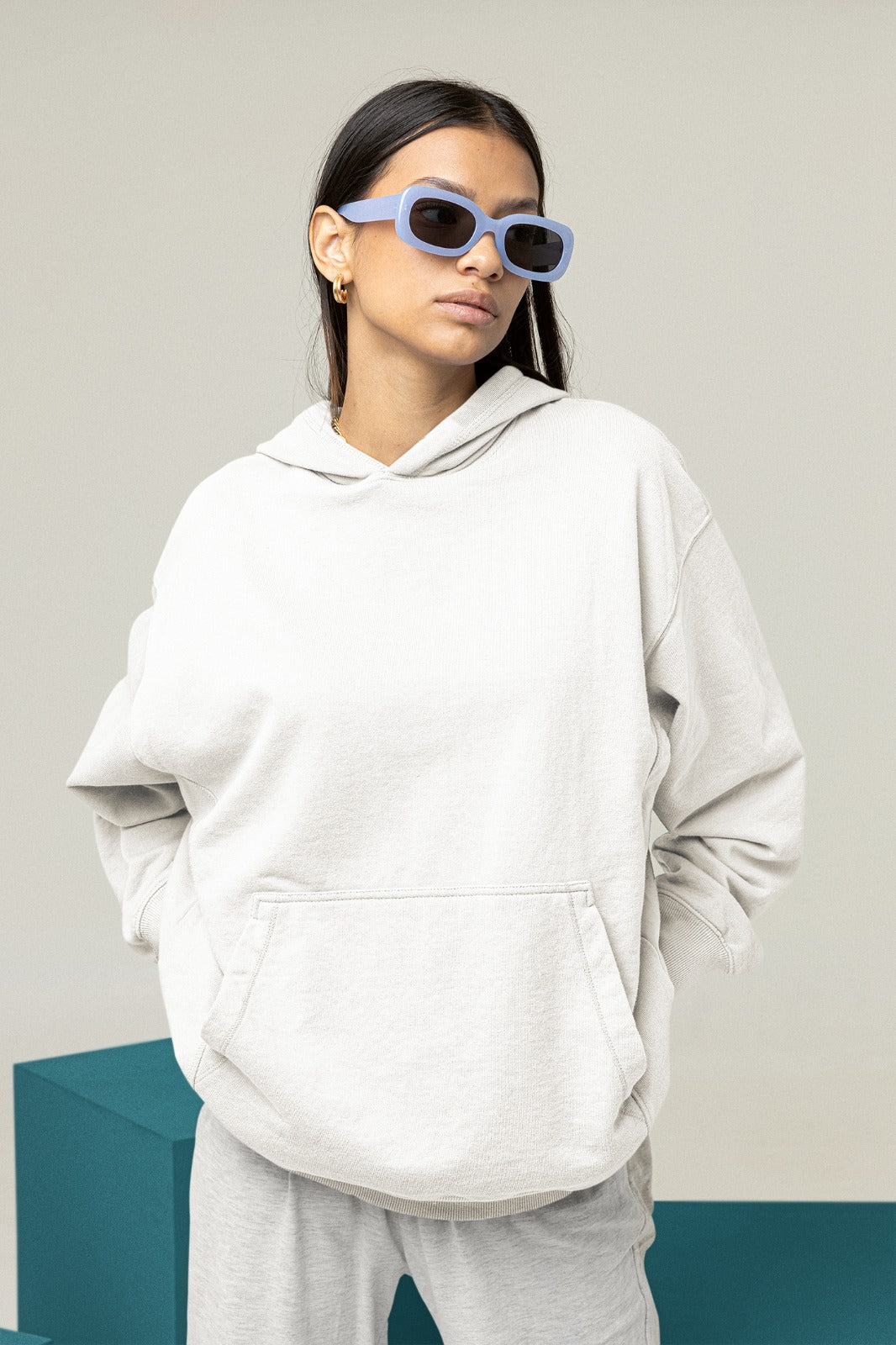 White Oversized Hoodie || Essentials