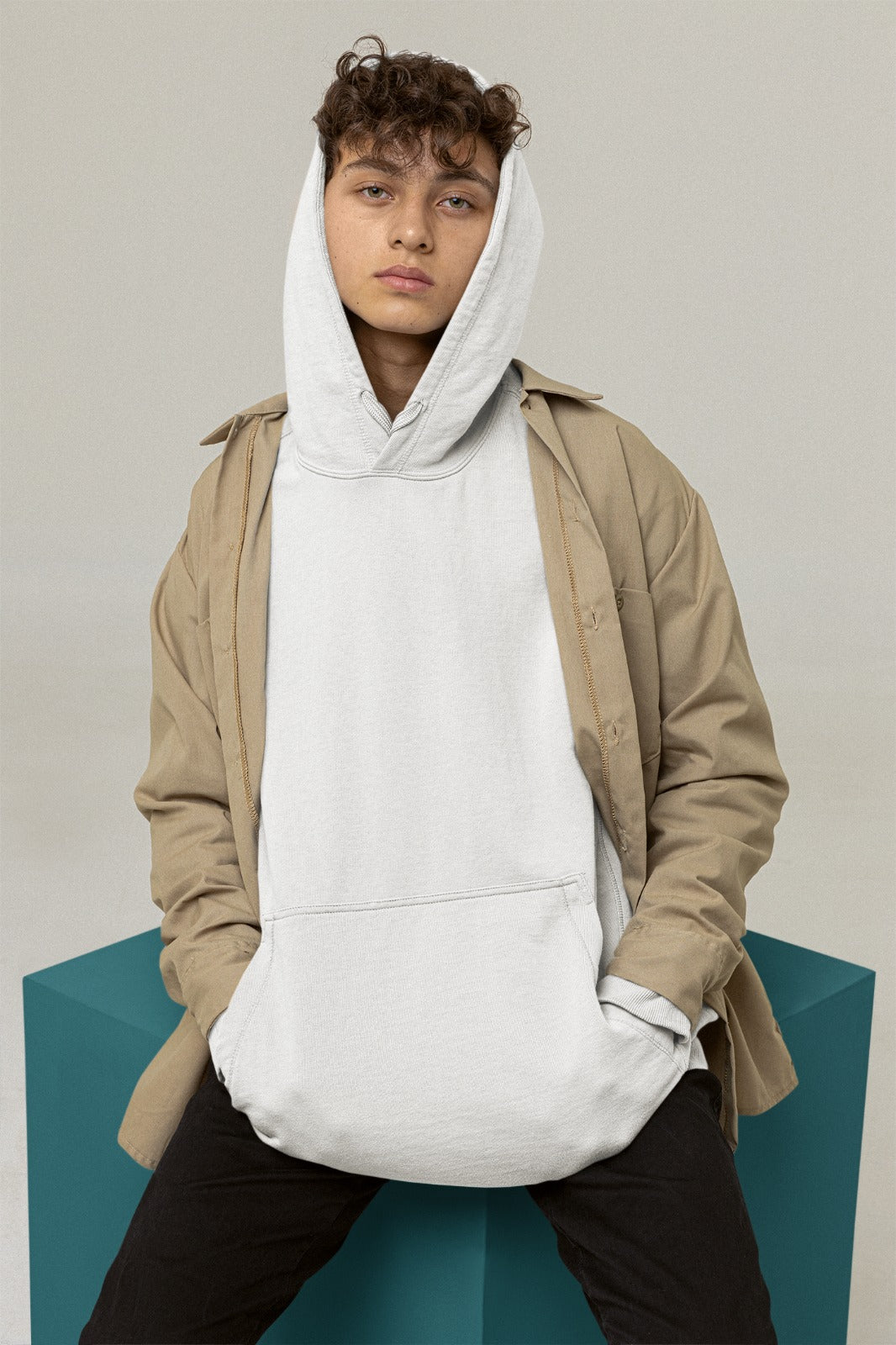 White Oversized Hoodie || Essentials