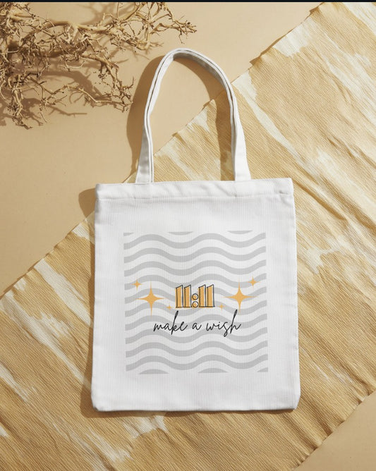 11:11 Make A Wish Tote Bag With Zipper by @pa3print