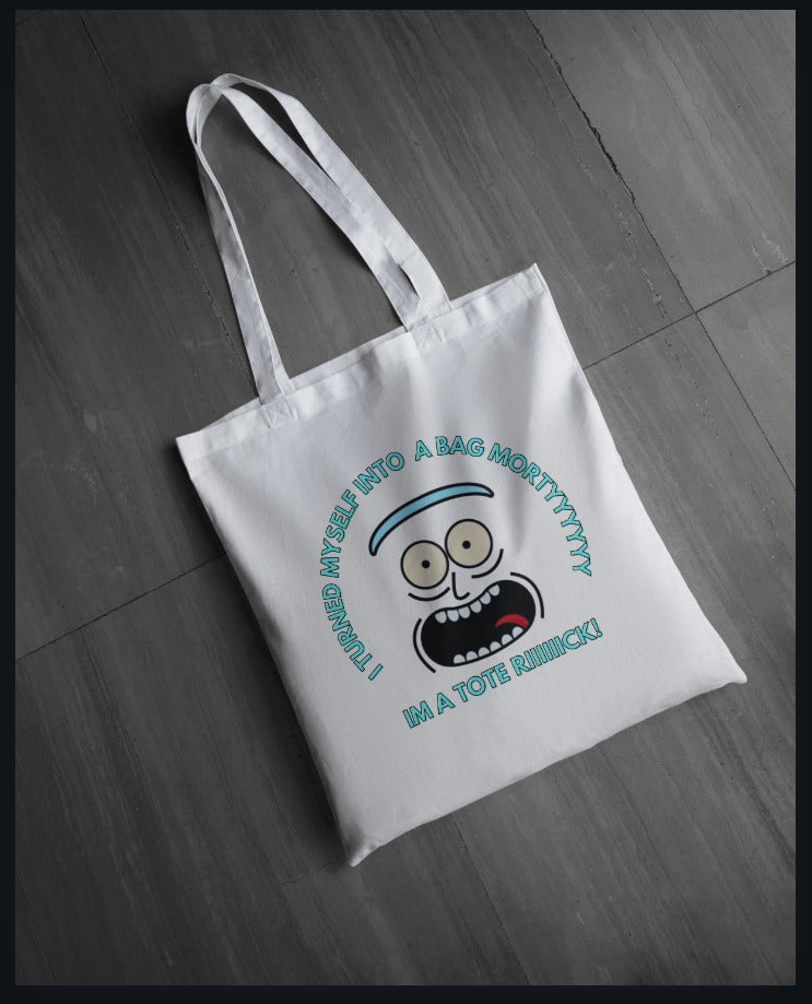 I turned myself into a bag Rick & Morty Tote Bag With Zipper by @pa3print