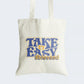 Elevate your style and embrace a positive mindset with our "Take It Easy #Blessed" Cotton Canvas Tote Bag. This tote features an encouraging message in stylish text, reminding us to appreciate life's blessings and find tranquility in simplicity. Crafted for durability and style, it includes a secure zipper closure for daily convenience. Carry the message of gratitude and positivity with our fashionable Cotton Canvas Tote Bag. Order yours today and stay #Blessed in style!