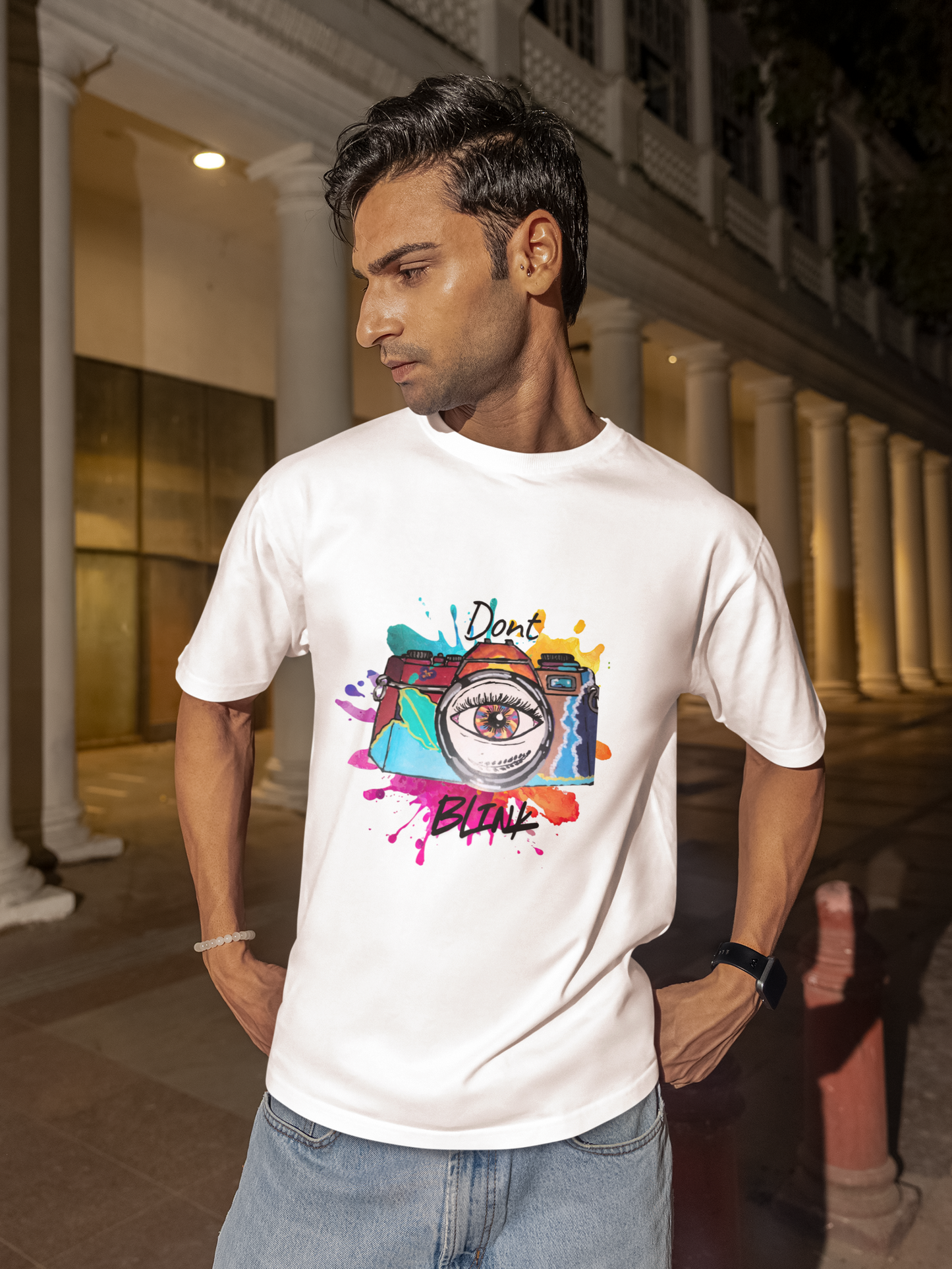 Don't blink for photographers Unisex T-shirt by @miralynadoraartworks