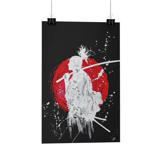 Musashi Miyamoto Vagabond silhouette Metal Poster