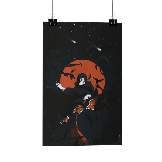 Itachi red moon - Naruto Metal Poster