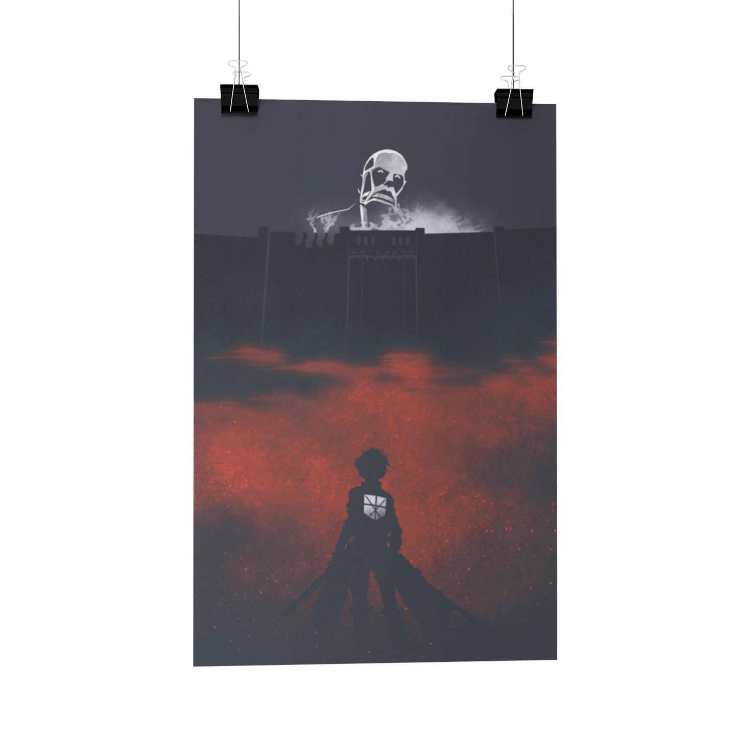 Eren Wall Attack on Titan Metal Poster