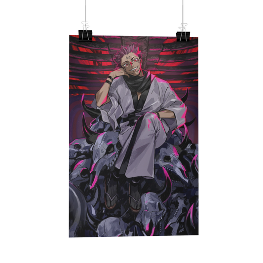 Sukuna Throne jujutsu kaisen Metal Poster