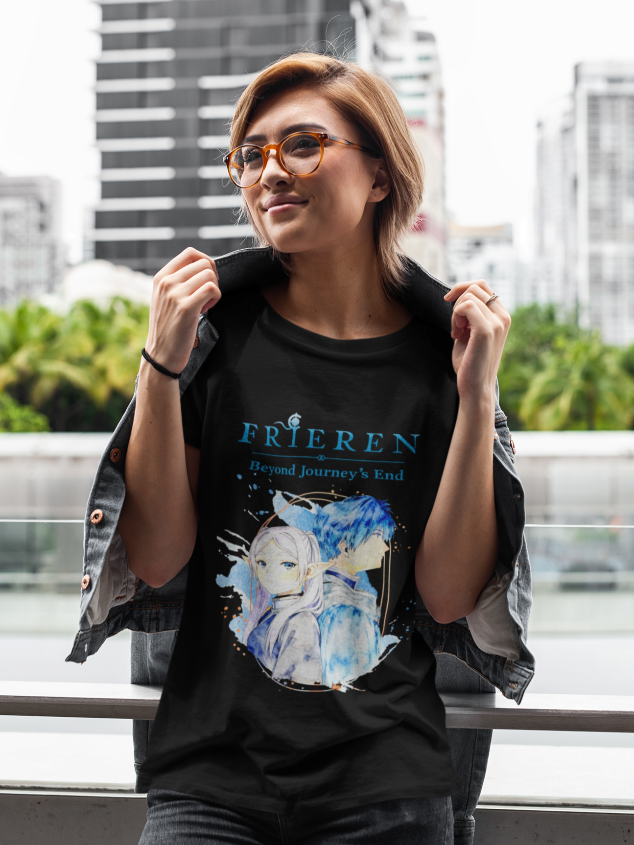 Frieren Beyond Journey’s End | Frieren & Himmel Fantasy Anime Watercolor Illustration Unisex T-shirt by Aditi Banerjee