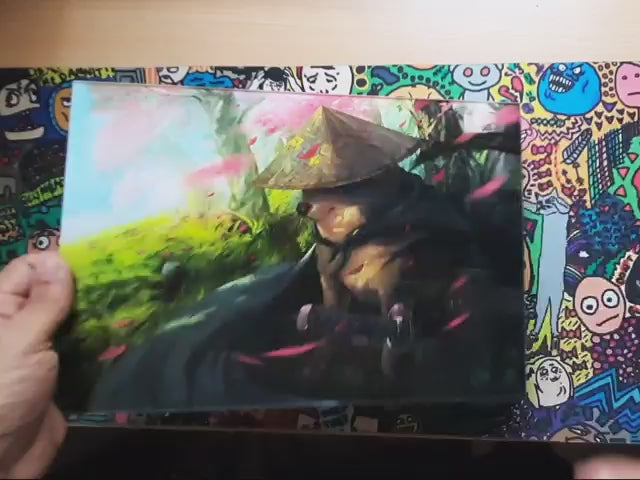 unboxing and unwrapping video of samurai cheems acrylic poster