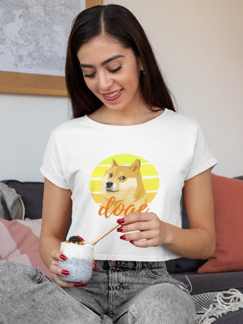 doge crop top crop-top cute meme white fun funny