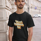 man wearing black tshirt with yeh sab doglapan hai printed on it, shark tank india memes