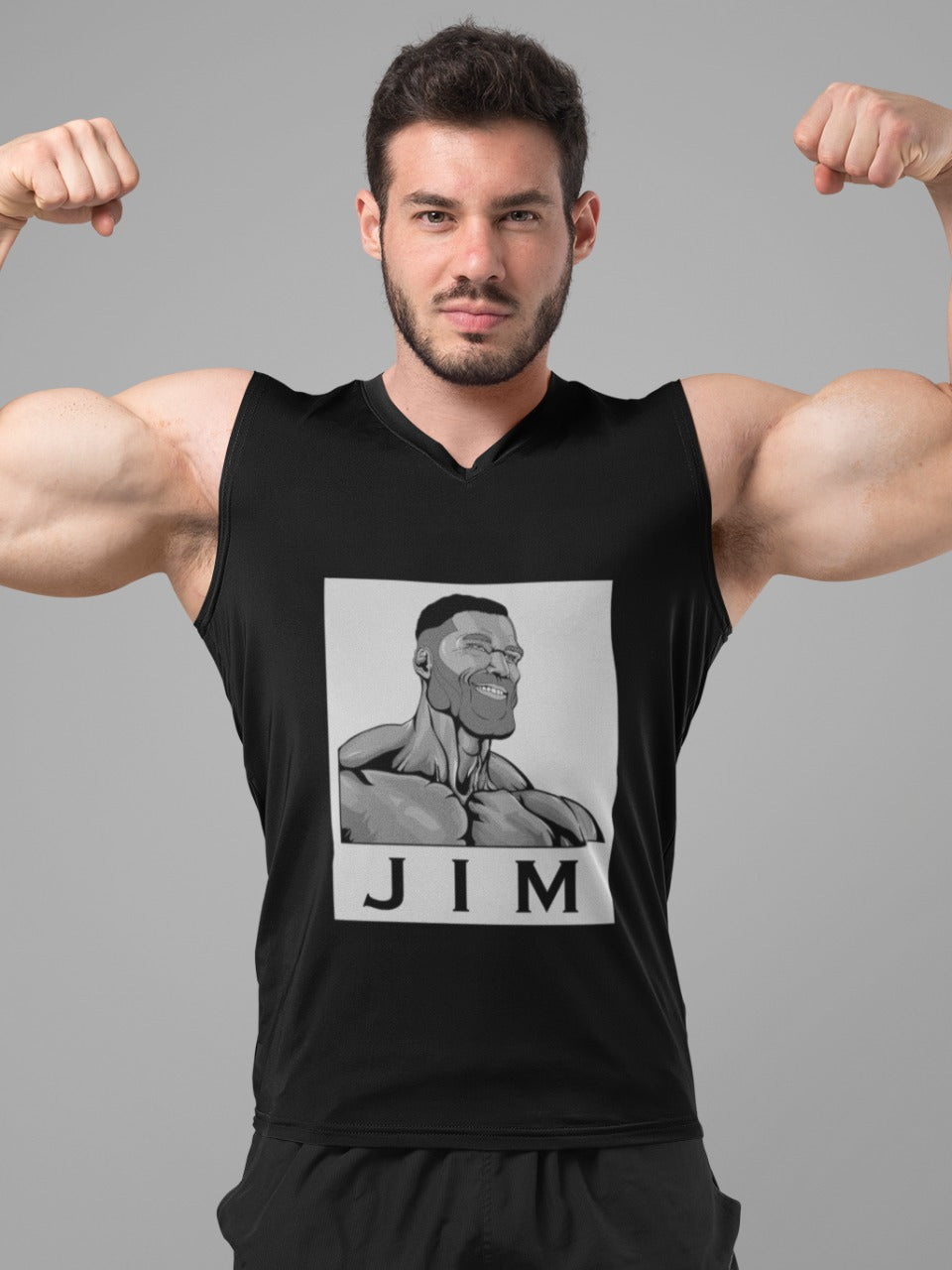 gym vest Jim gim hunk train training buff doge shiba inu shiba-inu meme merchandise workout work-out work out lift lifting weights chad 