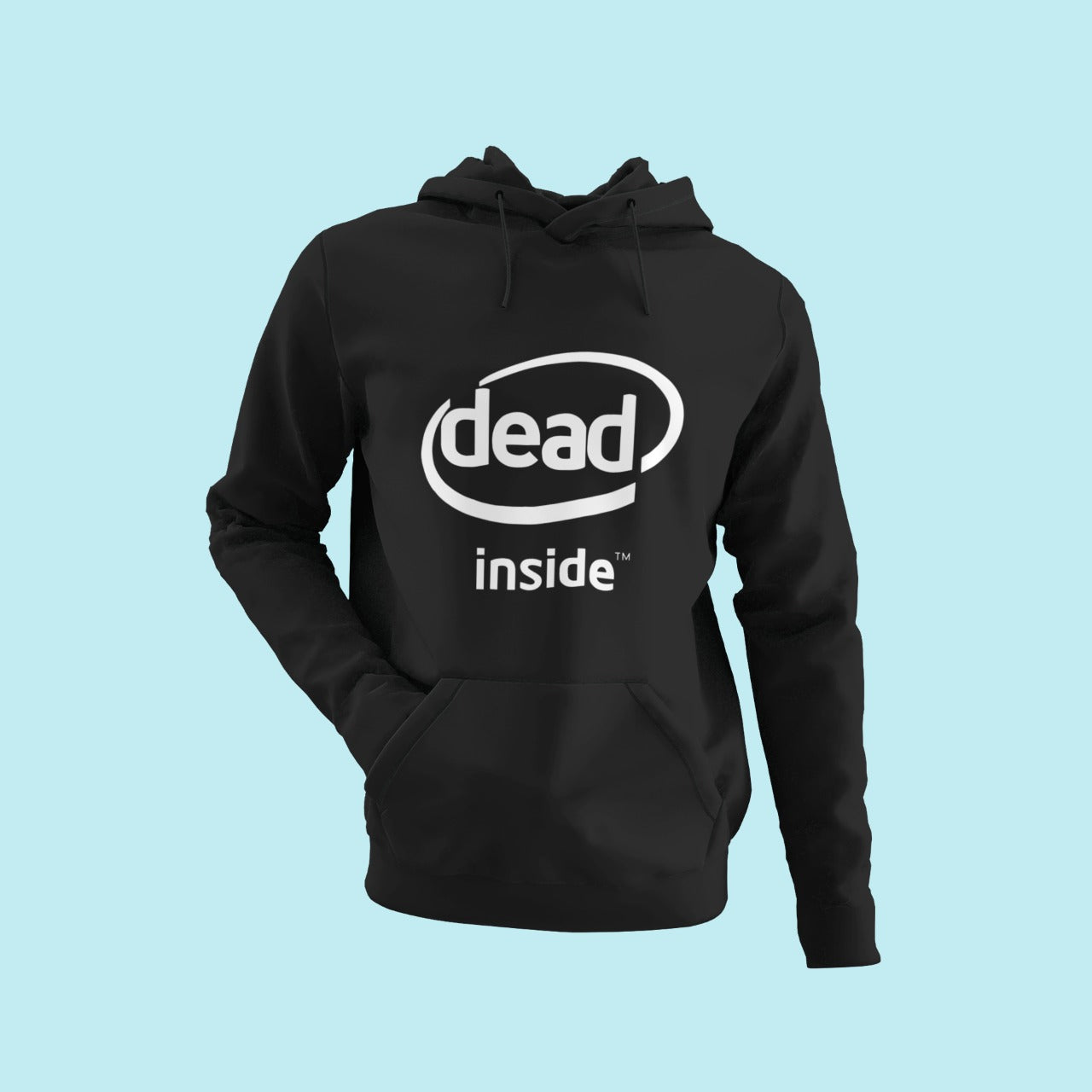 Level up your gaming wardrobe with our black "Dead Inside" hoodie, featuring a graphic design inspired by the popular meme and Intel Inside logo. Made with high-quality materials, this cozy hoodie is perfect for showing off your love for internet culture and gaming. Order now and join the trendsetting meme enthusiasts and gamers with this unique and stylish design.