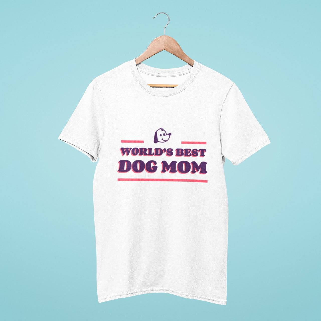 This white t-shirt proudly displays the title "World's Best Dog Mom" in bold lettering, making it the perfect gift for any proud dog mom. Made from high-quality material, this shirt is both comfortable and durable. Show your appreciation for your furry friend and celebrate your role as a dog mom with this stylish t-shirt.