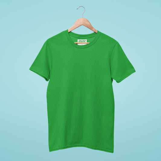 Our green round neck t-shirt is made from high-quality cotton, ensuring comfort and breathability. The refreshing green color represents nature and growth, making it a great addition to any wardrobe. Its classic design makes it easy to dress up or down, while its range of sizes caters to all body types. It's a practical and stylish addition to any wardrobe, perfect for everyday wear. Shop now and add some freshness to your wardrobe with our green round neck t-shirt!