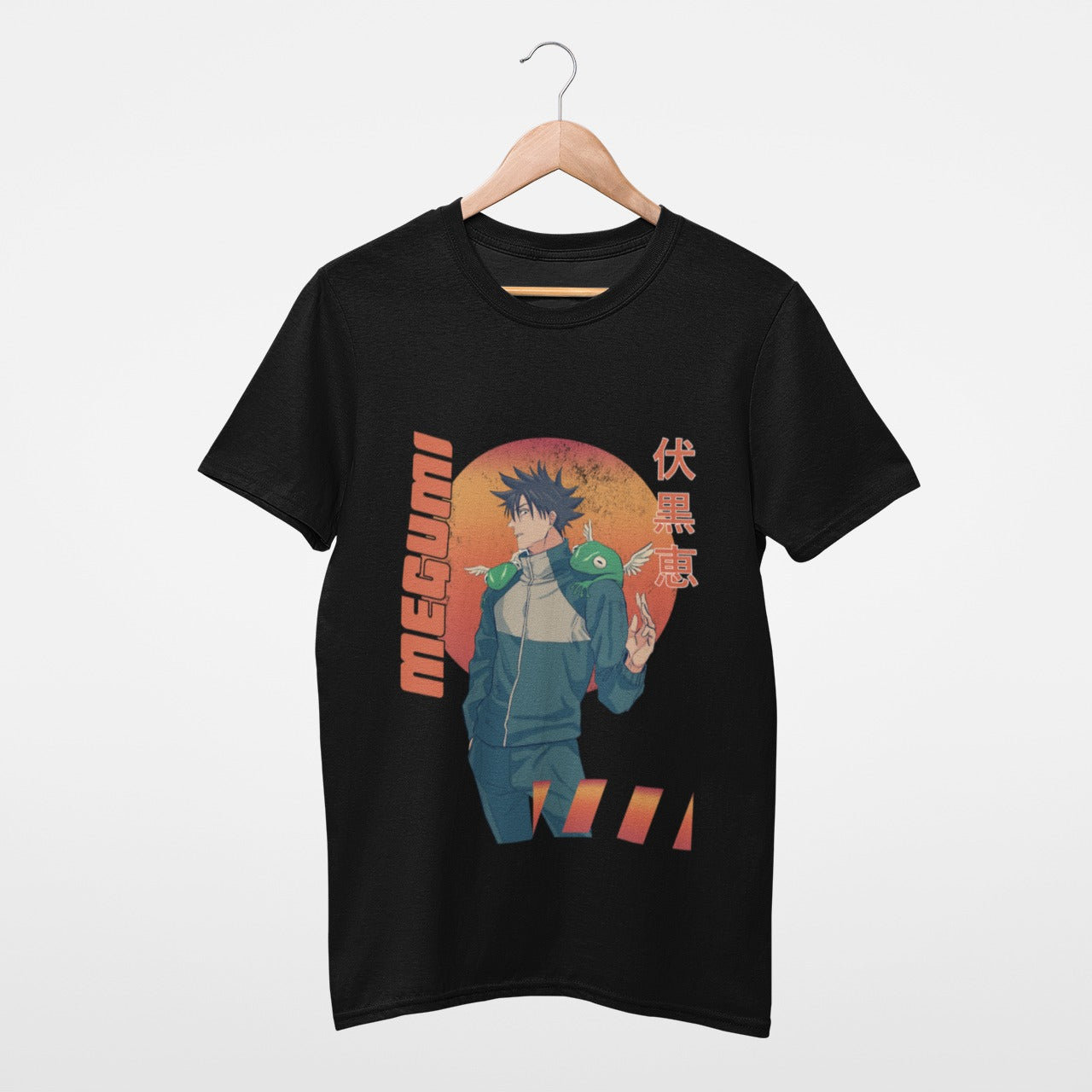 Orange Megumi Fushiguro Black Jujutsu Kaisen tee