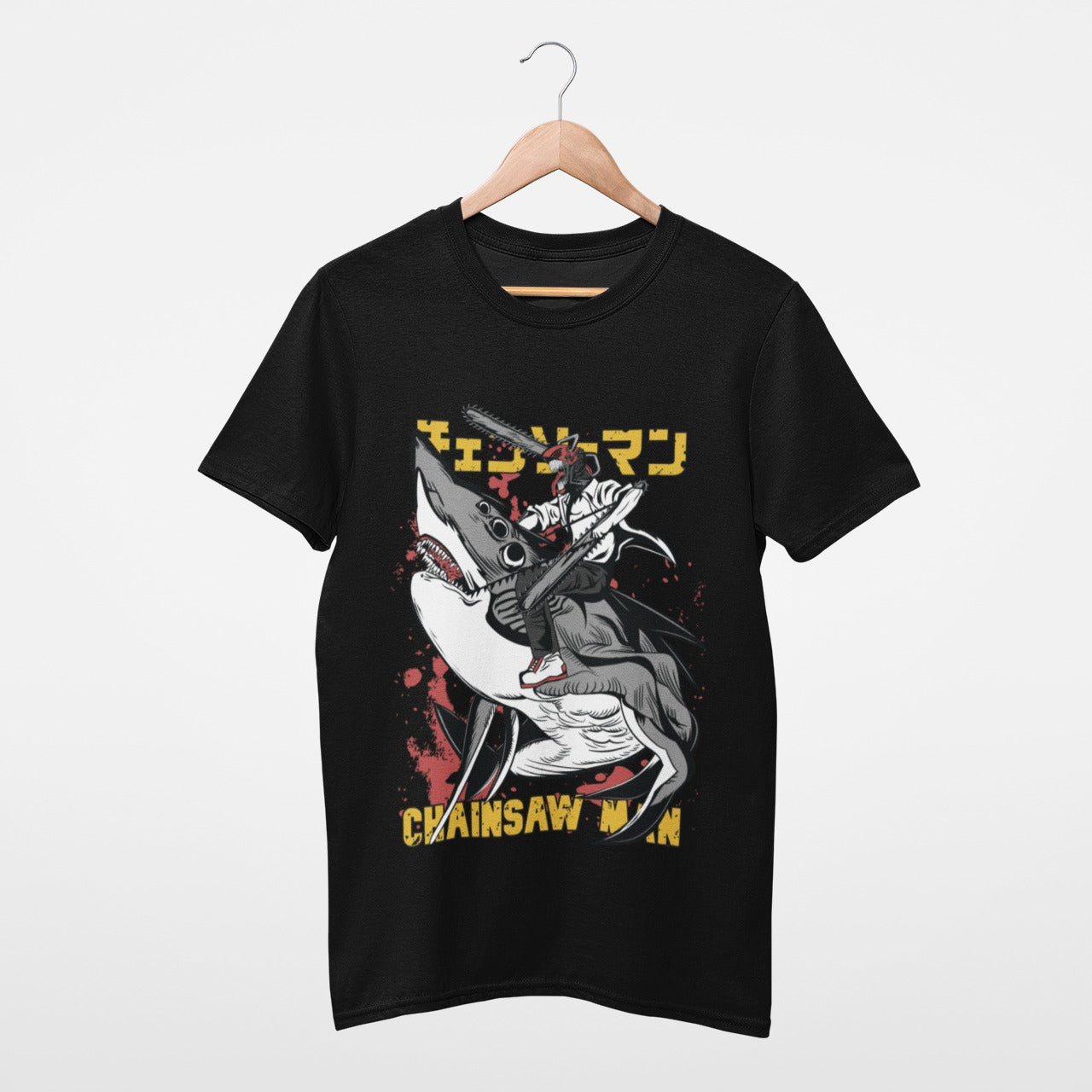 Chainsawman riding Beam Black tee