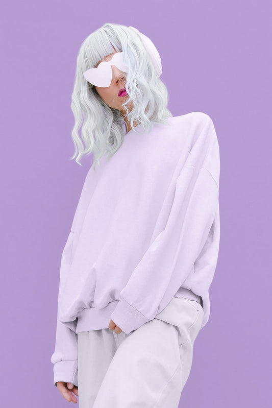 Daily Essentials || Serene Lavender Oversized Sweatshirt