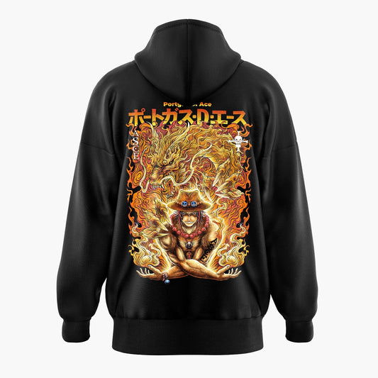 Fire Fist Portgas D Ace One Piece Oversized Hoodie